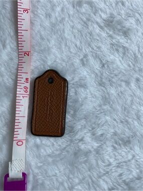 Coach Tan Leather Bag Charm Tag